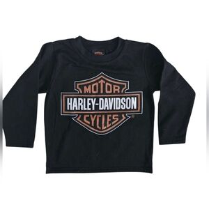 Harley-Davidson Kids Black Long Sleeve Shirt Sweatshirt Size 5